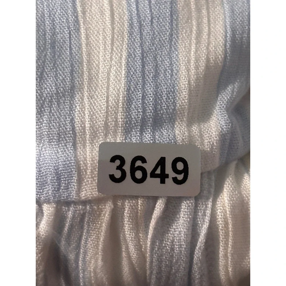 Altard State Striped Ruffle Cap Sleeve Tie Waist Romper Blue Pink AL-127A L - Picture 12 of 12